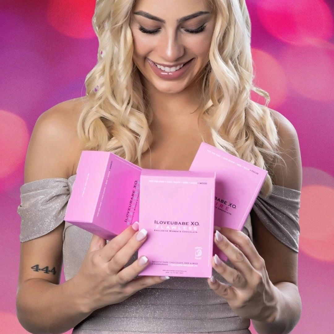 ILOVEUBABE® Exclusive Women’s Collagen Infused Beauty Chocolate is your daily chocolate fix formulated to enhance your beauty, nurture your skin & boost your mood.