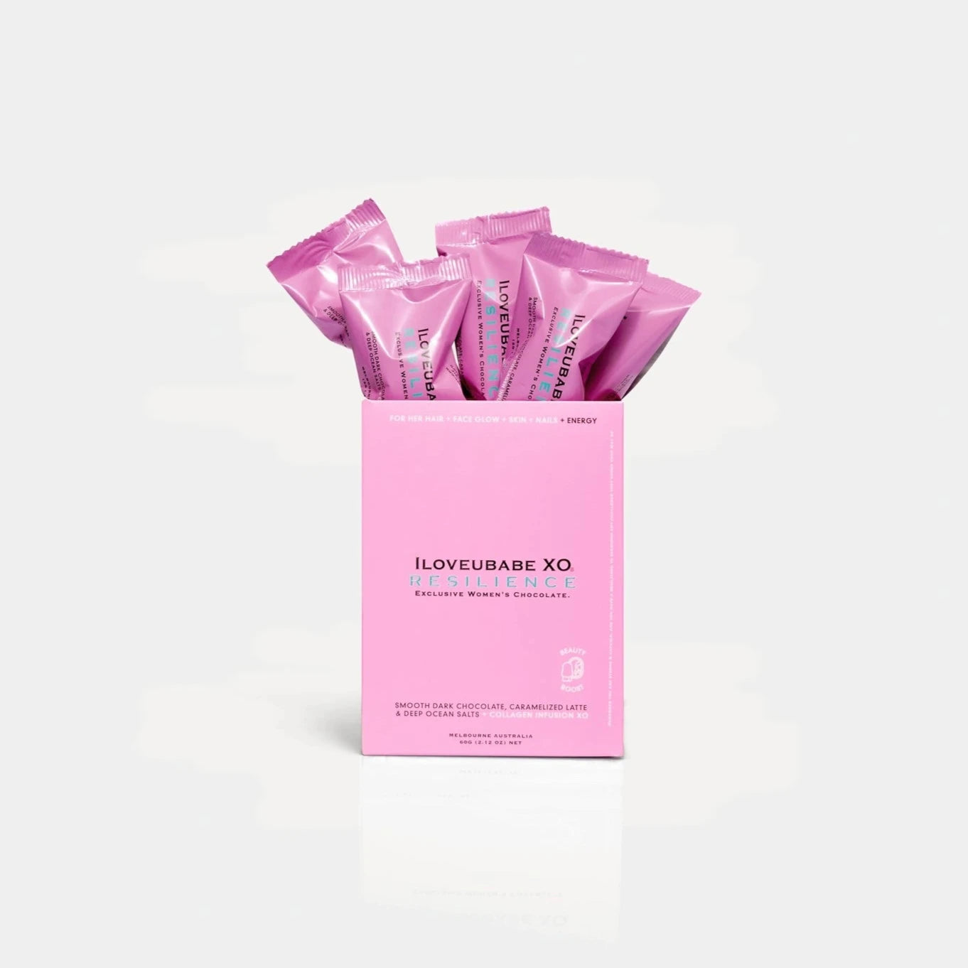 BEAUTY BOOST - SMOOTH DARK CHOCOLATE, SMOKEY CARAMELIZED LATTE & DEEP OCEAN SALTS + COLLAGEN INFUSION XO