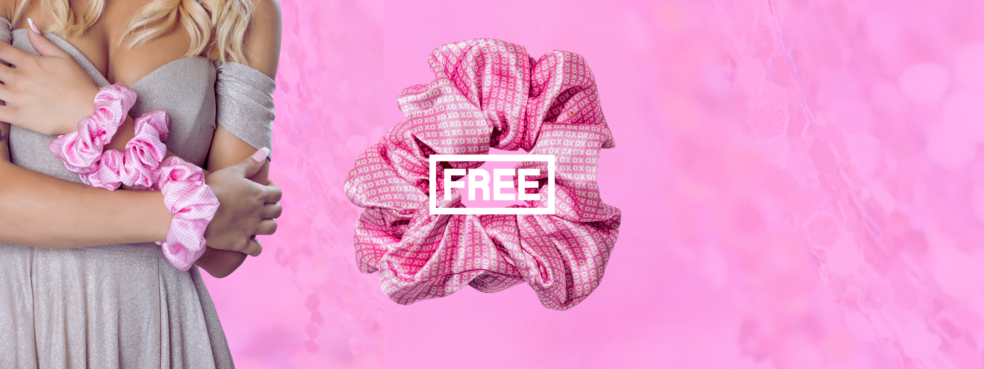 Free silk scrunchie for all orders over $50.  Limited Time Offer only so don't miss out.